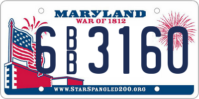 MD license plate 6BB3160