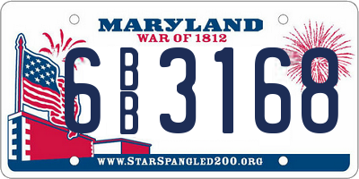 MD license plate 6BB3168