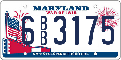MD license plate 6BB3175