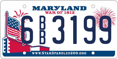MD license plate 6BB3199