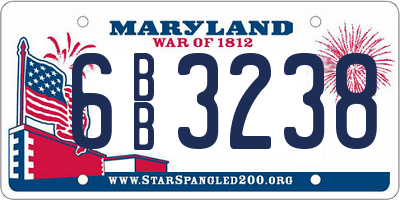 MD license plate 6BB3238
