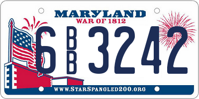 MD license plate 6BB3242