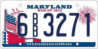 MD license plate 6BB3271
