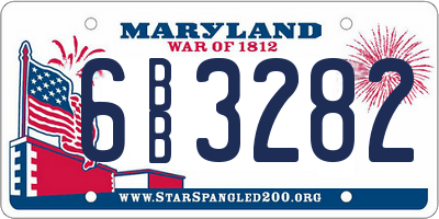 MD license plate 6BB3282