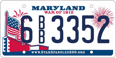 MD license plate 6BB3352
