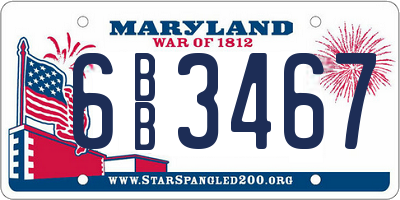 MD license plate 6BB3467