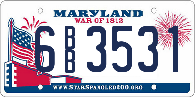 MD license plate 6BB3531