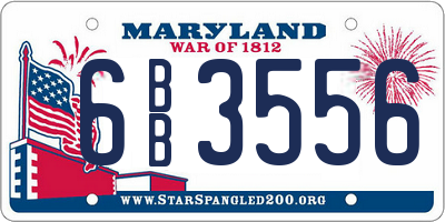 MD license plate 6BB3556