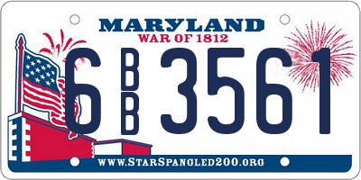 MD license plate 6BB3561