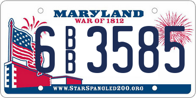 MD license plate 6BB3585