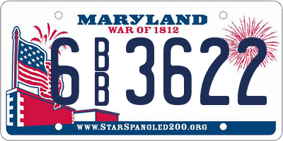 MD license plate 6BB3622