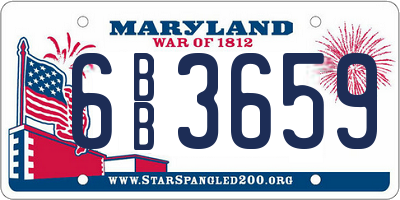 MD license plate 6BB3659