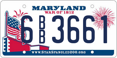 MD license plate 6BB3661