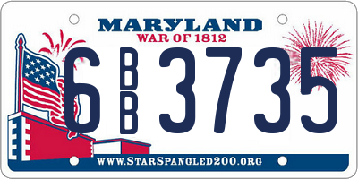 MD license plate 6BB3735