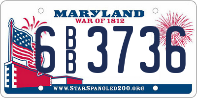 MD license plate 6BB3736