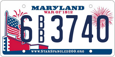 MD license plate 6BB3740