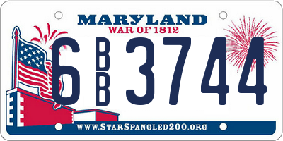 MD license plate 6BB3744