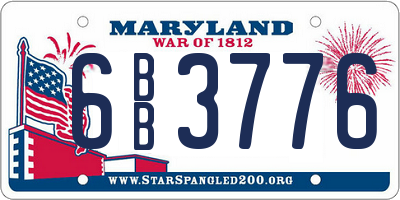 MD license plate 6BB3776