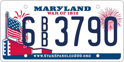 MD license plate 6BB3790