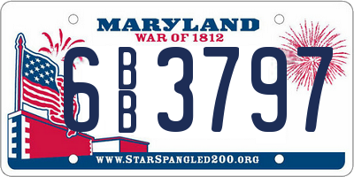 MD license plate 6BB3797