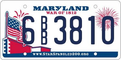 MD license plate 6BB3810