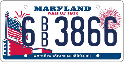 MD license plate 6BB3866