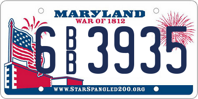 MD license plate 6BB3935