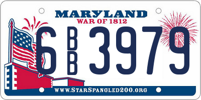 MD license plate 6BB3979