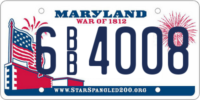 MD license plate 6BB4008