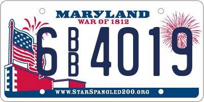 MD license plate 6BB4019