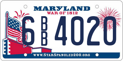 MD license plate 6BB4020