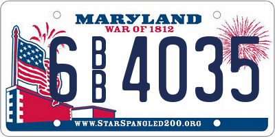 MD license plate 6BB4035