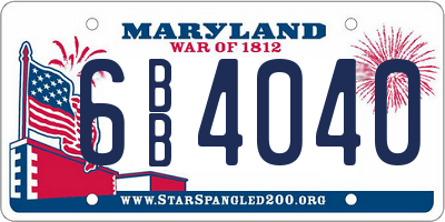 MD license plate 6BB4040