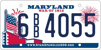 MD license plate 6BB4055