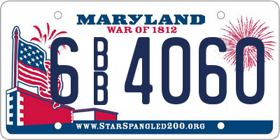 MD license plate 6BB4060