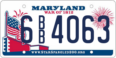 MD license plate 6BB4063