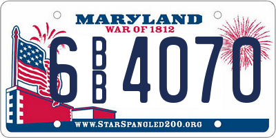 MD license plate 6BB4070