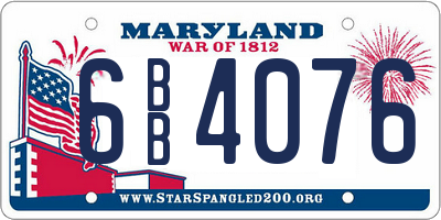 MD license plate 6BB4076