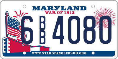 MD license plate 6BB4080