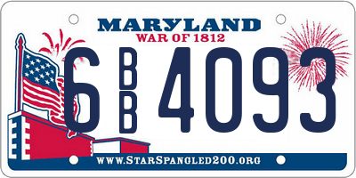 MD license plate 6BB4093