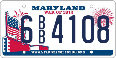 MD license plate 6BB4108