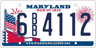 MD license plate 6BB4112