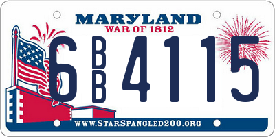 MD license plate 6BB4115