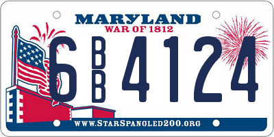 MD license plate 6BB4124
