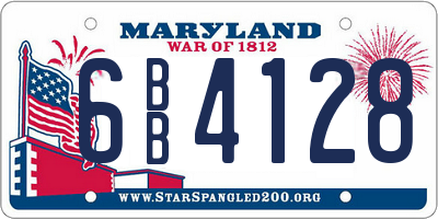 MD license plate 6BB4128