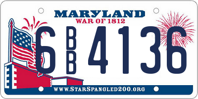 MD license plate 6BB4136
