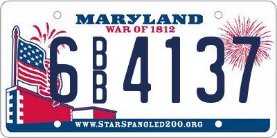 MD license plate 6BB4137