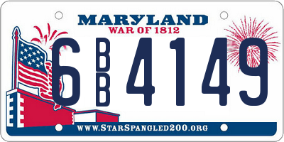 MD license plate 6BB4149