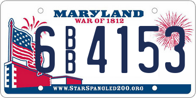 MD license plate 6BB4153
