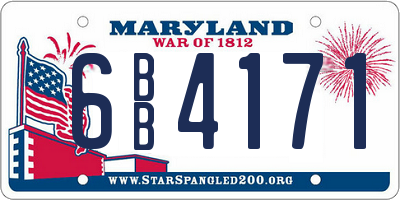 MD license plate 6BB4171
